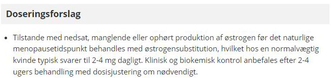 Produkt 3
Anbefalet dosering: 2 milligram.
Fysiologisk dosis angivet som: 2-4 milligram.